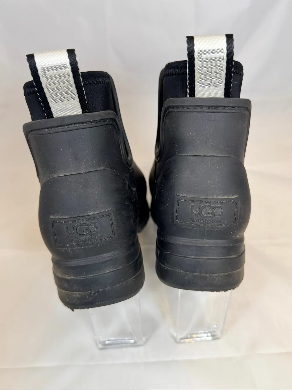 UGG Black Slip-On Rubber Chelsea Rain Booties